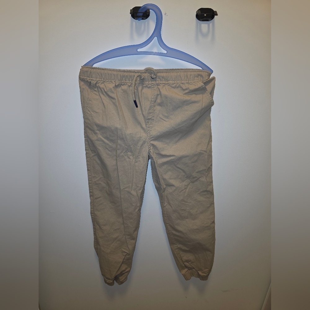 Tommy Bahama Kids Beige Cotton Pants Drawstring Waisr Elastic Bottom Size L